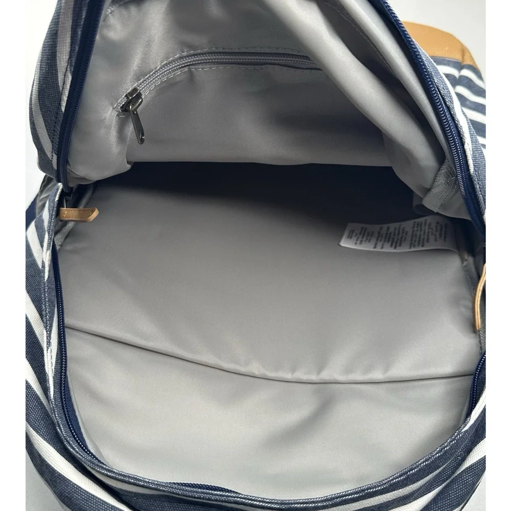 Pottery Barn Teen Recycled Northfield Backpack Navy Striped 18x13x6.7 New $90
